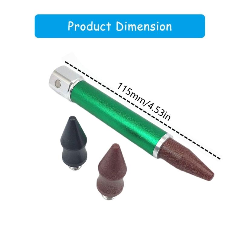 Automotive Repair Tool Car Dent Traceless Tap Down Pen Sheet Metal Dent Repair Leveling Pen with 3 Interchangeable Head