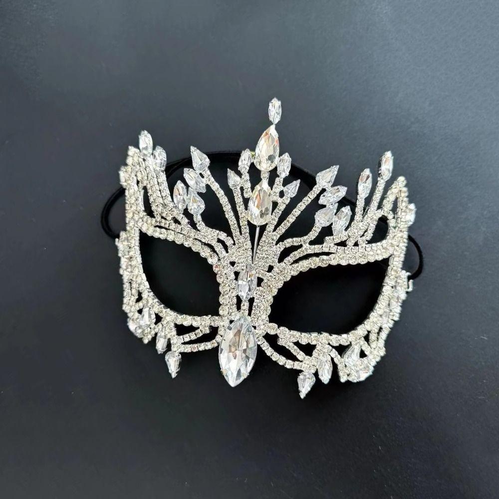 Shiny Rhinestone Crystal Mask Exaggerated Crystal Cover Rhinestone Mask Jewelry Handmade Design Bling Bling Mask Costume Party