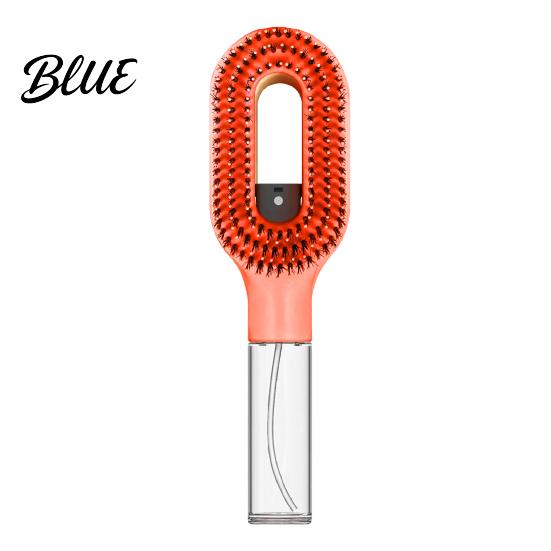 Escova de Cabelo Amiga do Couro Cabeludo 2 em 1 com Borrifador Embutido Desembaraçador para Cabelos Cacheados Ondulados Lisos Desembaraça Cabelo Molhado Seco Escova de Viagem Anti-Frizz