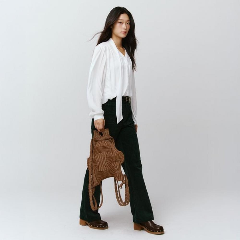 Pleatsmama Glitter Camel New Bow Backpack