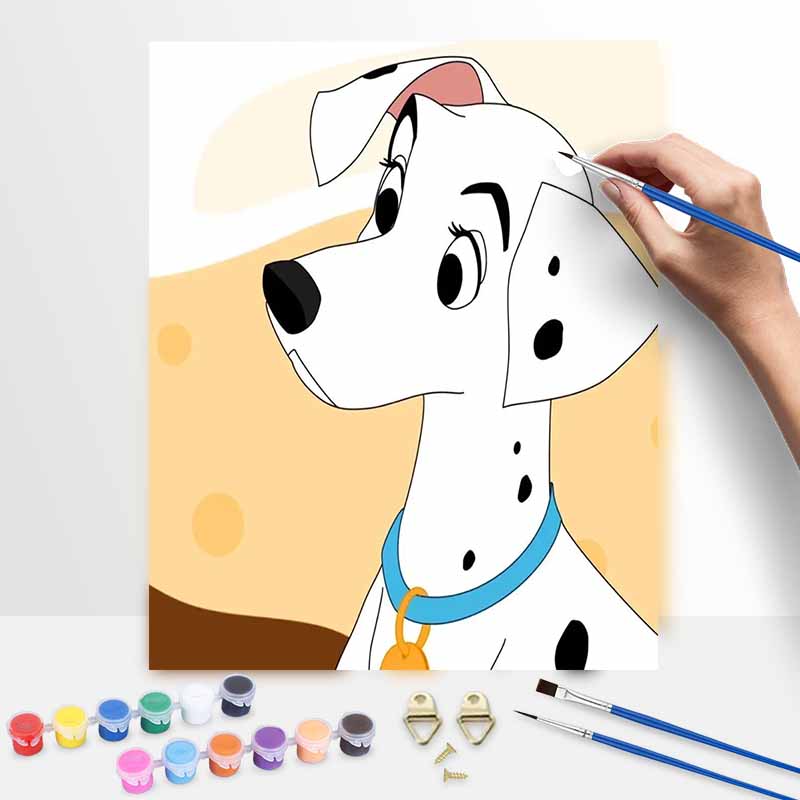 Disney Dalmation Dog Oil Paint Hand Painting Kit Decoration Classic Style Home Decor Painting Wall Art DIY Canvas Gift Set Hobby Art