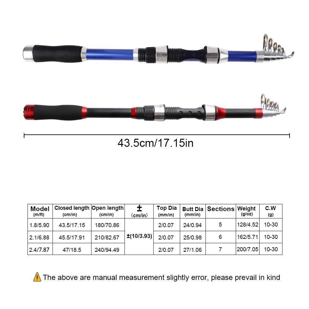 Telescopic Rock Fishing Rod 1.8M/2.1M/2.4M Spinning Fly Carp Feeder Carbon Fiber Mini Travel Ultra Light Fly Fishing Rod Pesca