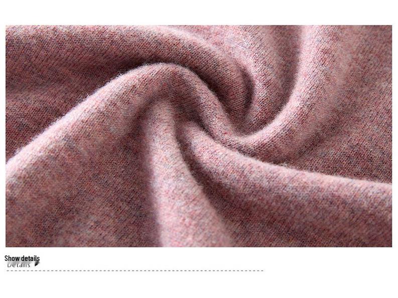 2025 New Style Mid-Neck Pure Wool Sweater with Embroidery for Middle-Aged & Elderly Women – Perfect for Autumn & Winter