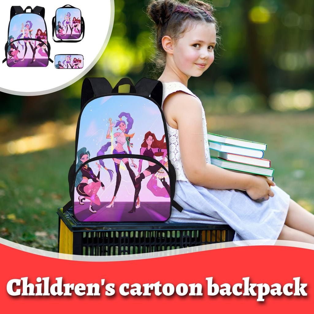 Elementary School Cartoon Backpack And Peripheral Backpack Three Piece Set