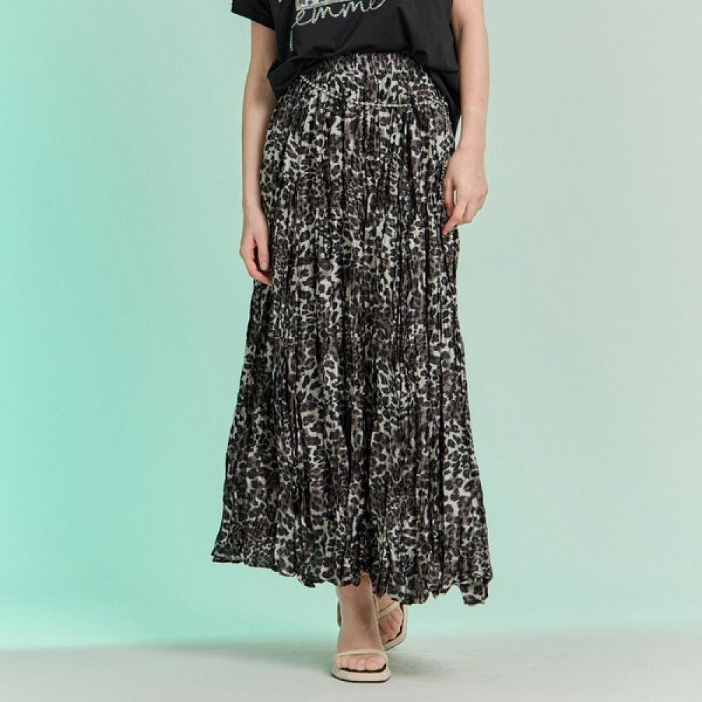 MAXZA Leopar Desenli Pileli Uzun Etek Zd08qs009on