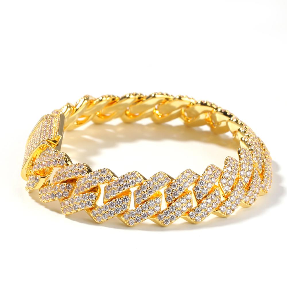 13mm Pink CZ Cuban Link Chain Bracelet for Women Hip Hop Rapper Iced Out Bling Necklace RTS Jewelry Gift