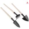 3Pcs/Set Home Garden Tool Set Home-Grown Three-Piece Shovel Rake Planting Tools