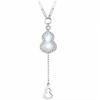 S925 Gourd Necklace for Women - Elegant Light Luxury Clavicle Chain, Perfect Valentine's Day Gift.