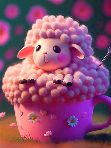 

Коллекция алмазной живописи 2023 года, вышивка крестом с изображением животных, мультяшный знак зодиака, овца, мозаика, домашний декор Full Round 20x30CM