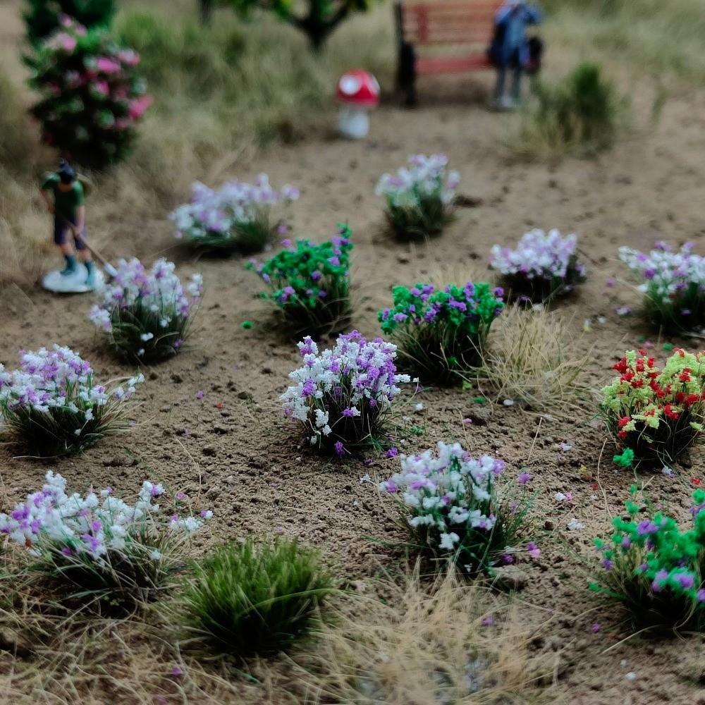 15pcs/box 10mm Grass Cluster Model Kit Multicolors Nylon Material Miniature Building Sand Table Flower 8.5*5.8cm diy
