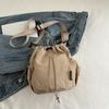 Waterproof Nylon Drawstring Bucket Bag for Women 2026 Trendy Minimalist Shoulder Crossbody Purse