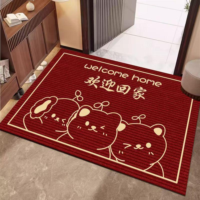 Chinese Style Red Non-slip Festive Entrance Door Mat