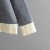 GMXIA Autumn and Winter Style Contrasting Color Round-neck Knitted Sweater Slimming Wide-leg Pants Two-piece Set for Women