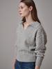 Saengleogsyu Cable Collar Knit Gray