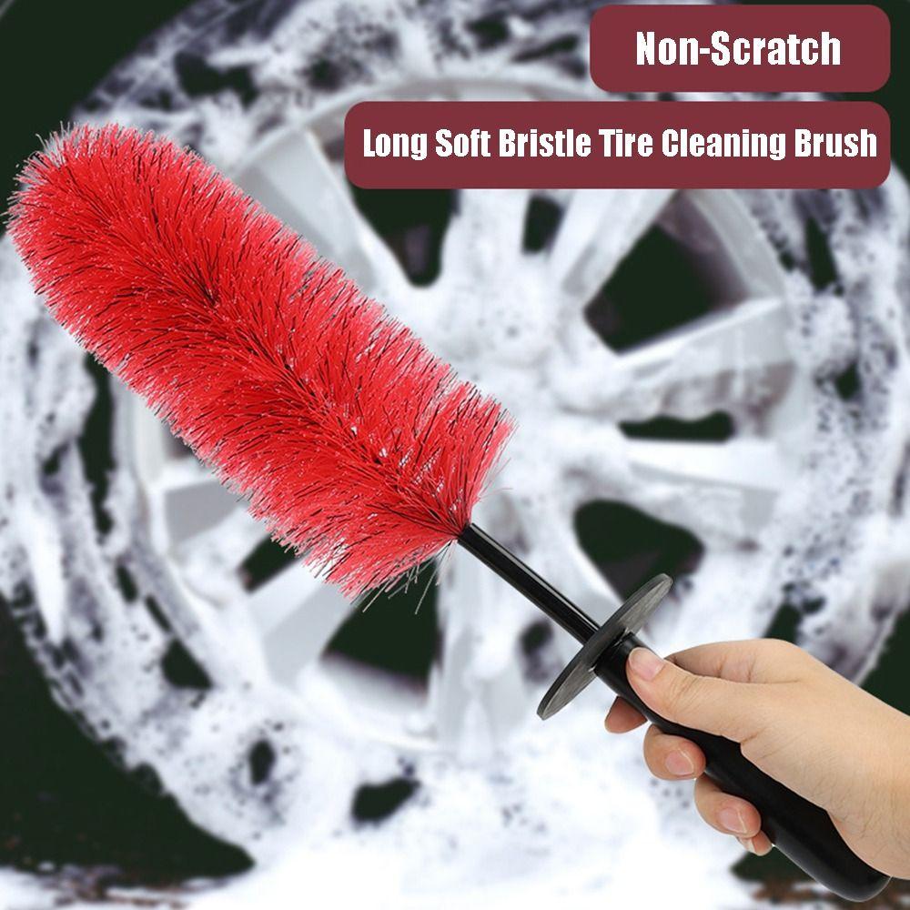 Soft Bristle Car Wheel Wash Brush Non-Scratch Soft Bristle Wheel Rim Brush  Motorcycles Car Truck