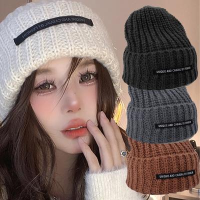 Einfarbige Strickmützen für Herbst und Winter, für Damen und Mädchen, warme Ohrenschützer, vielseitige Alltagsmützen, einfache Modegeschenke