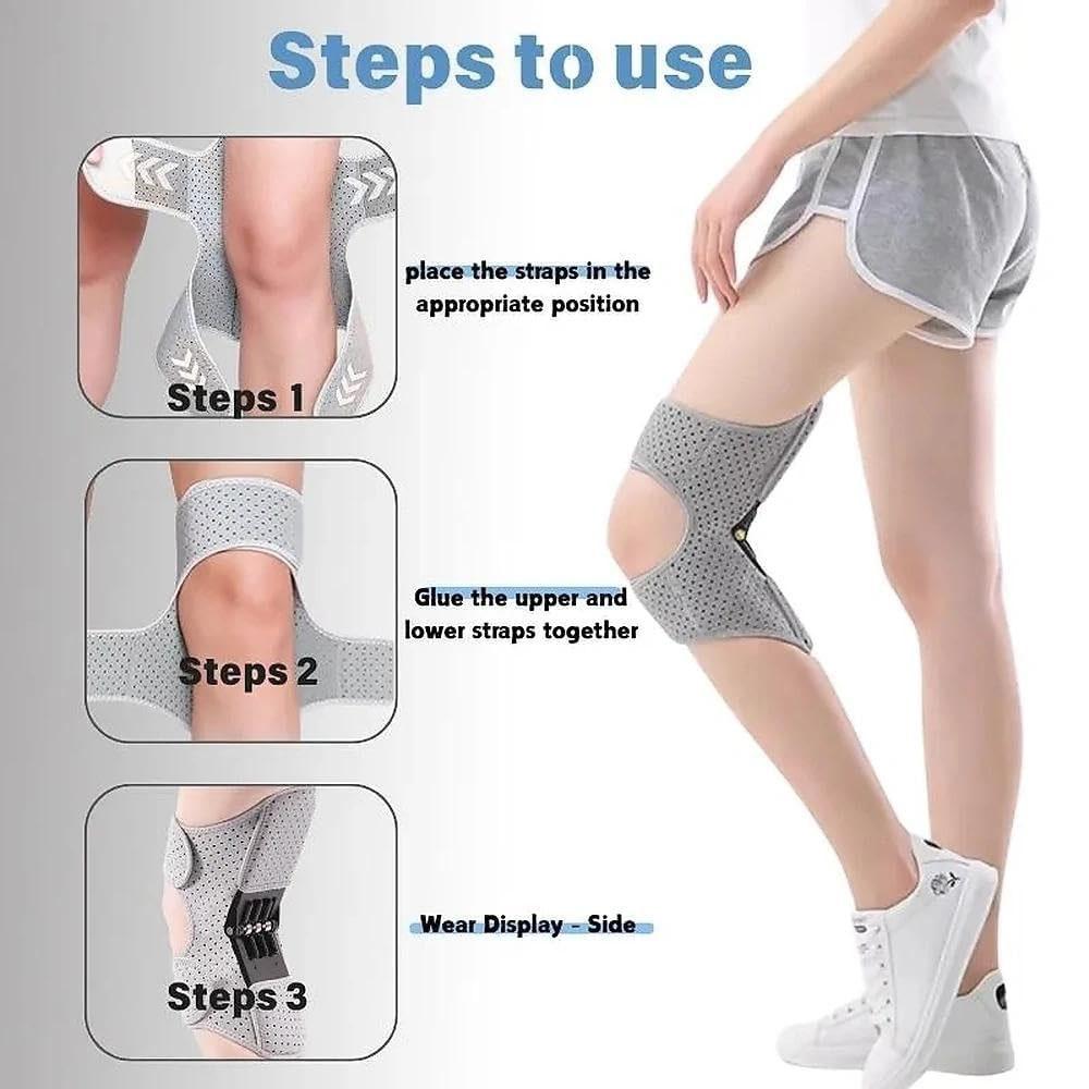 2Pcs Knee Brace Support, Adjustable Protector for Meniscus Injury Recovery, Walking Stability
