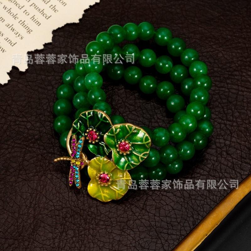 

Серьги Стрекоза и Лист Лотоса с Эмалью и Жемчужной Инкрустацией Элегантные Винтажные Украшения По Весу Универсальные Модные