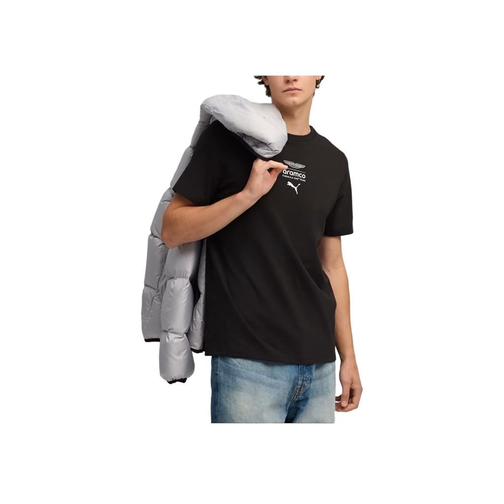 Puma Camiseta Casual de Manga Curta com Gola Careca Team FW25 Aston Martin F1® Masculina Tops 634451-01