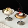 BRStainless Steel High-legged Dessert Cup Dessert Tray Silver Ice Cream Bowl Pudding Bowl Tableware Fruit Tray Kitchen ContainerEY