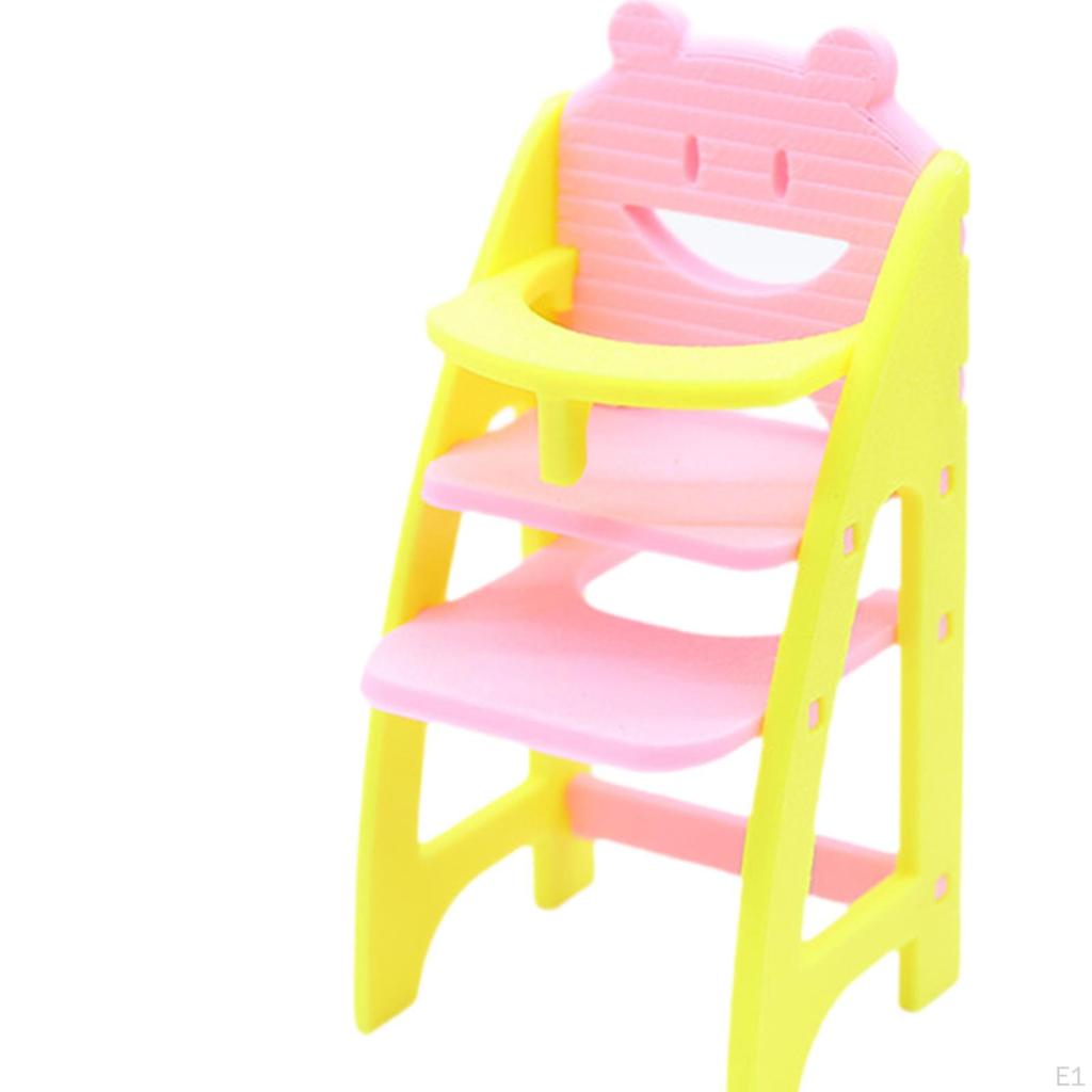 Dollhouse High Chair 1/12 Scale Adorable Realistic Doll House Accessories Furniture Model for