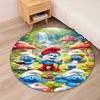 The Smurfs Printed Round Rug Carpet Chair Rug Area Rug Entryway Doormats,for Office Chair Living Room Bedroom Kitchen Room.