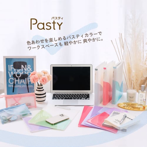 Plus Clear File B5 Vertical 20 Pockets Pasty Pasty Fruit Squash 4 Color Set