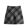 Women's Plus Size Plaid Wool A-line Skirt – Spring & Autumn, Anti-Exposure, Slimming, Thickened, Hip-Hugging, Short Skirt for Chubby Girls.