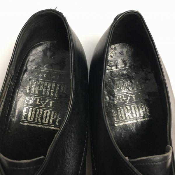 80s HEINRICH DINKELACKER (Former APOLOO) Plain Toe Shoes Black size 9.5 27.8 Vintage /WZF-32(USED)