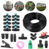 5/10/15/20m 8/11mm Hose Garden Watering Kit 0.75mm Orifice Lock Spray Nozzle Lawn Greenhouse Irrigation System