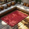 Red Bohemian Area Rug, Ethnic Pattern Non-Slip Carpet, Cozy Living Room Mat for Natural Home Decor