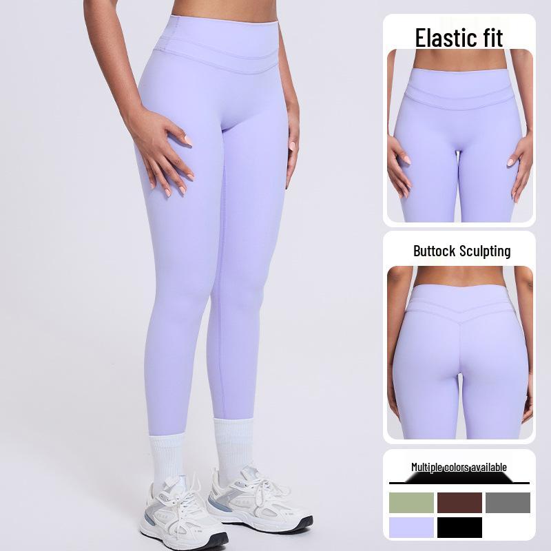 

High Waist Purple Yoga Pants with Tummy Control & Butt Lifting L (for weight 120-135 jin) світло-фіолетового кольору