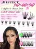 640Pcs Lash Clusters Kit 30D+40D+50D D Curl 9-16mm, DIY Eyelash Extension Kit With Lash Brushes, Natural&Thick Wispy