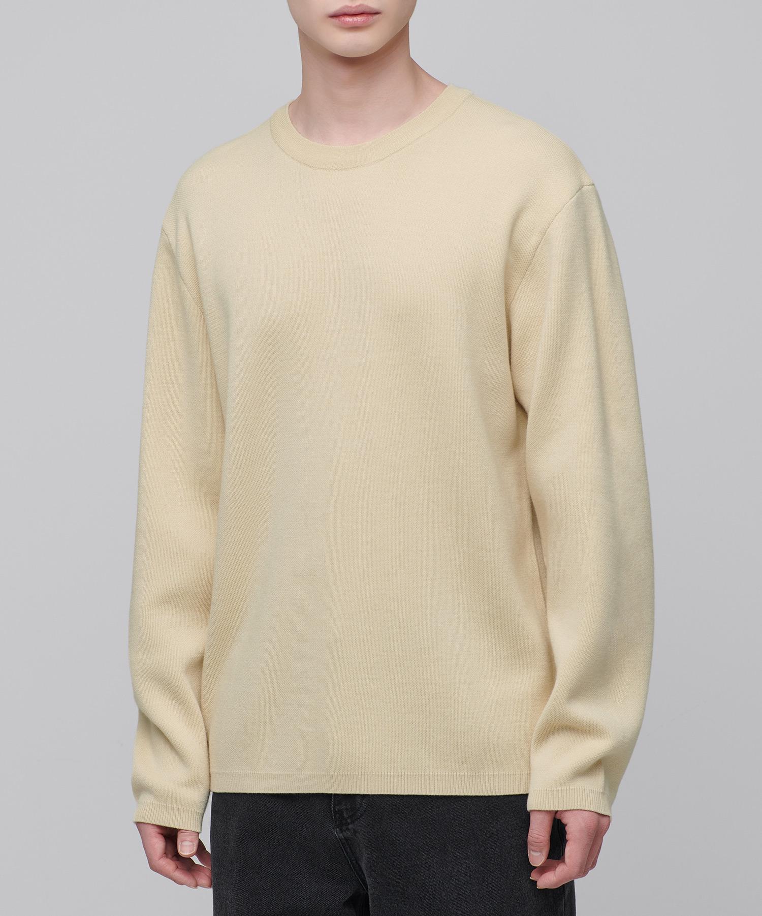 Musinsa Standard Minimal Crew Neck Knit [Lemon] Lemon/M