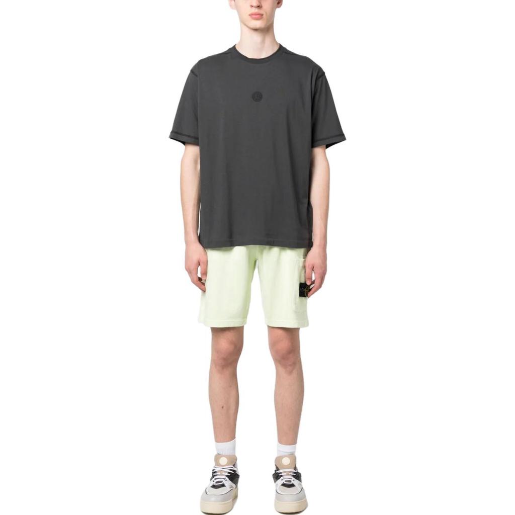 STONE ISLAND Ss23 Einfarbig Kompassmuster Etikett Elastischer Bund Freizeitshorts Herrenshorts Hellgrün 781564060-V0152