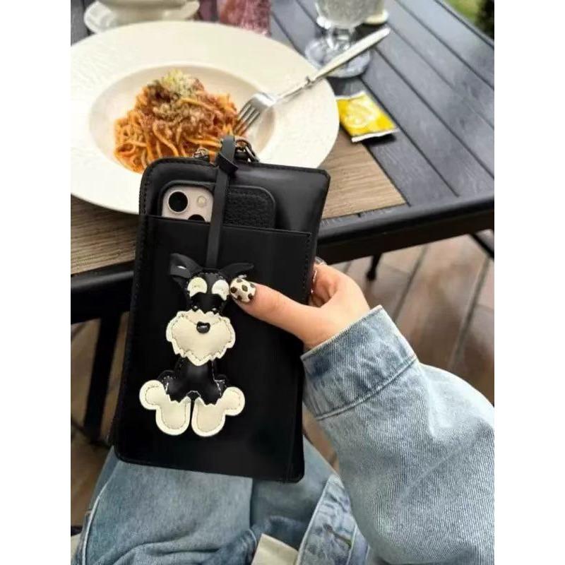 

Spring Cartoon Puppy Passport Bag Convenient Mobile Phone Card Bag Wallet Multifunctional Versatile Neck Messenger Bag