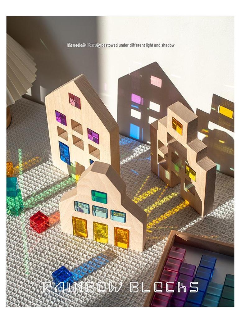 Acrylic Gem Building Blocks: High Transparency Children's Sensory Color Board for Early Education