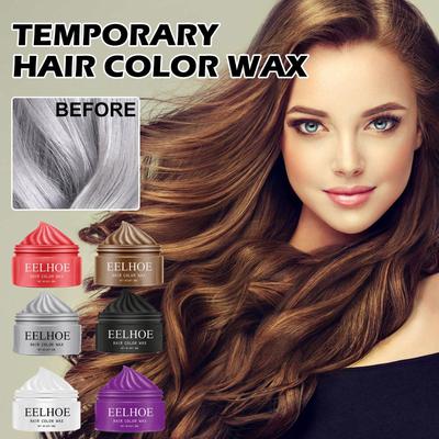 Temporäre Haarfarbe Wachs DIY Schlamm Einmalige Formpaste Farbstoff Creme Haargel zum Haare Färben Styling Silber Grau 30ml