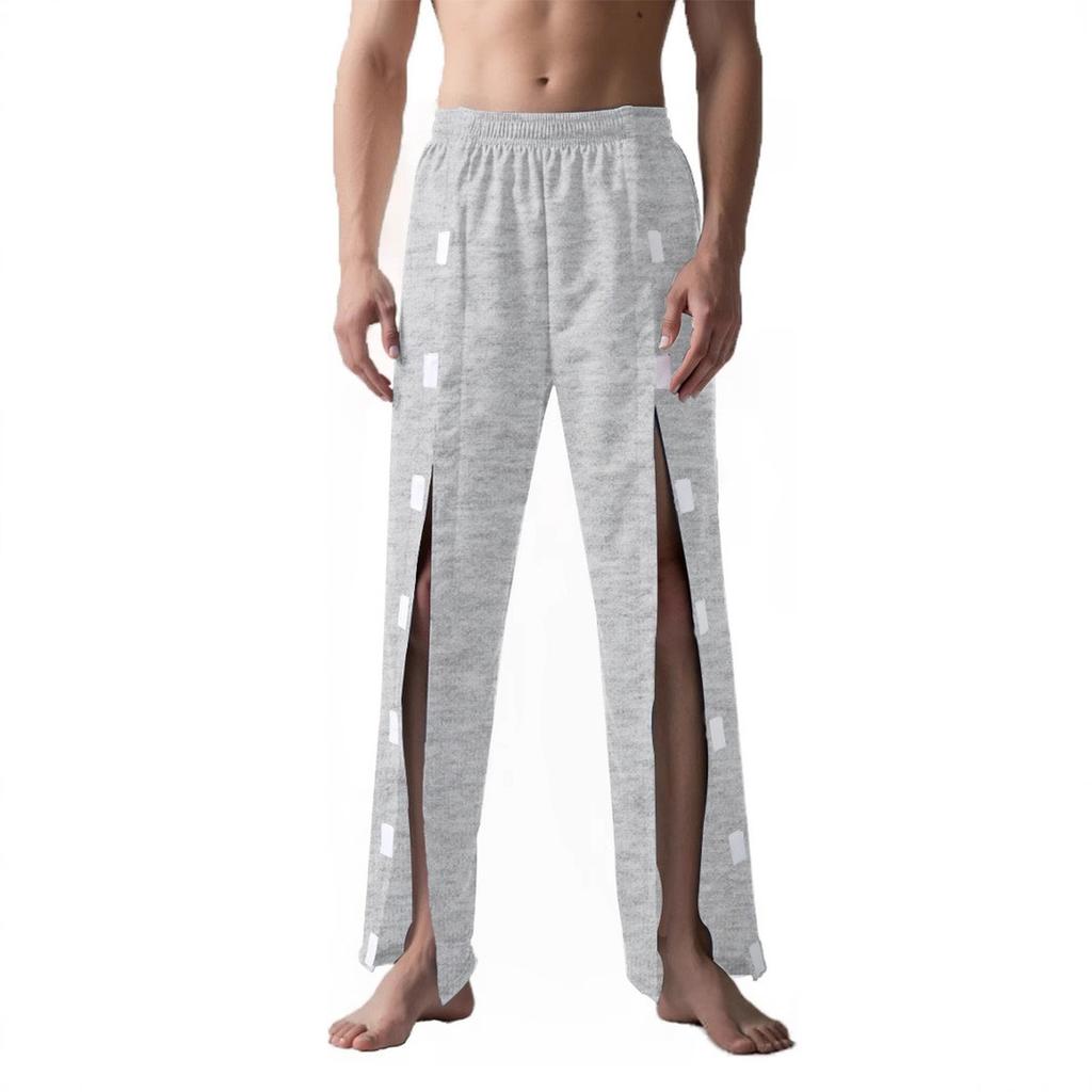 Herrenhose mit doppelseitigem offenem Saum, lockerer Passform und lässiger Riemen-Tasche