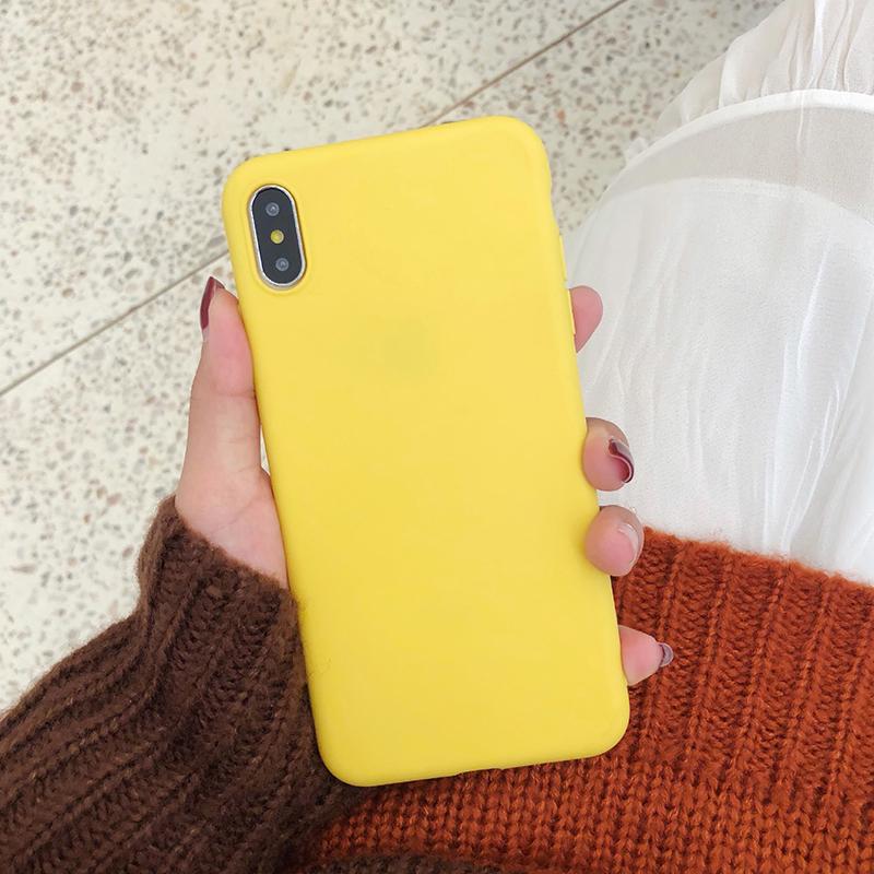 Simple Solid Color Phone Case Fashion Soft Matte TPU Cover For Huawei Xiaomi Samsung Galaxy iPhone