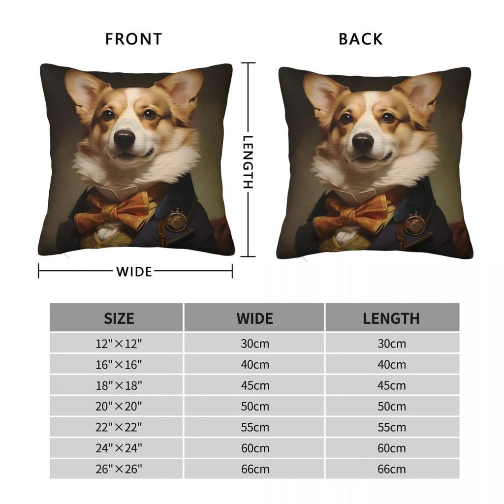 Wizard101 Dapper Corgi Square Pillowcase Polyester Linen Velvet Pattern Zip Decor Throw Pillow Case Car Cushion Cover 45x45