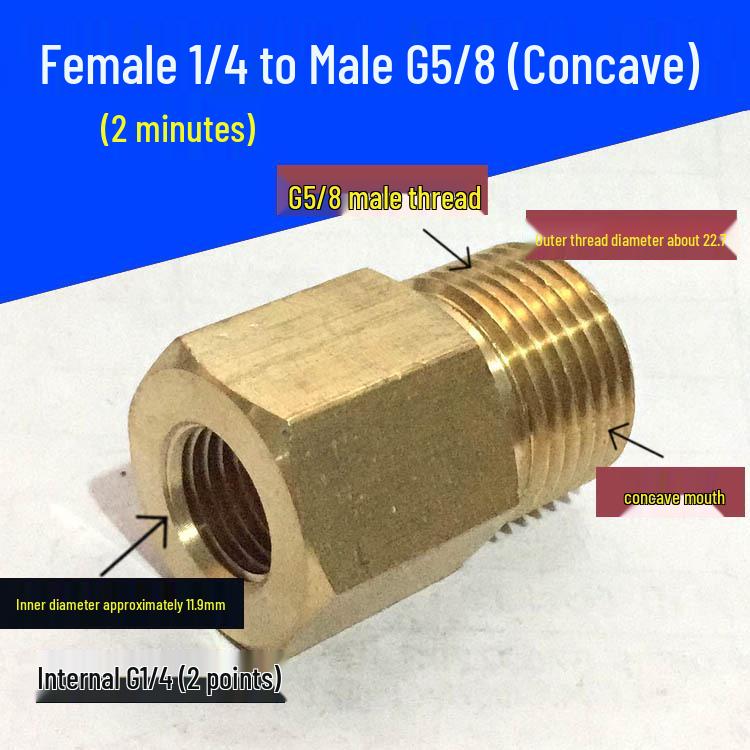 Riduttore di Pressione Ossigeno - Valvola con Filettatura Femmina G5/8 a Raccordo Maschio 5/8 in Rame
