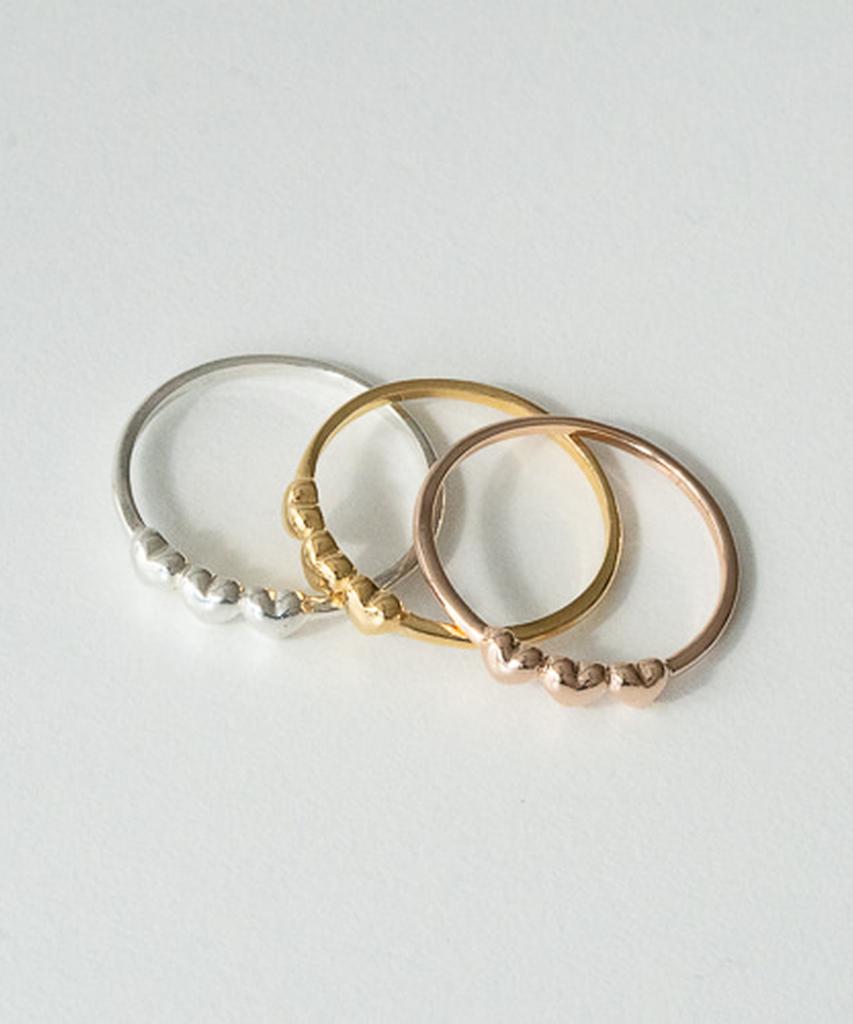 Alleun Silver 925 Heart Layered Silver Rings Friendship