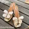 1 Pair Butterfly Shape Shoes Charms Sandals Decor Bohemian Shoe Accessories DIY Shoe Clip Elegant Orchid Flower Colorful
