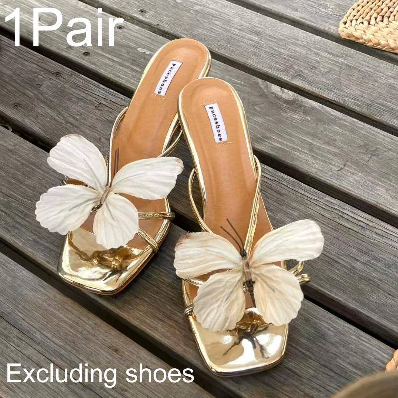 1 Pair Butterfly Shape Shoes Charms Sandals Decor Bohemian Shoe Accessories DIY Shoe Clip Elegant Orchid Flower Colorful