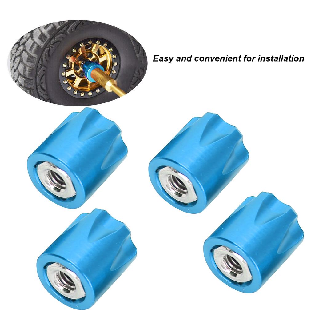 4pcs RC Car Wheel Center M4 Nut Fit for 4/SCX10 90046 D90 1/10 1/8 RC Car