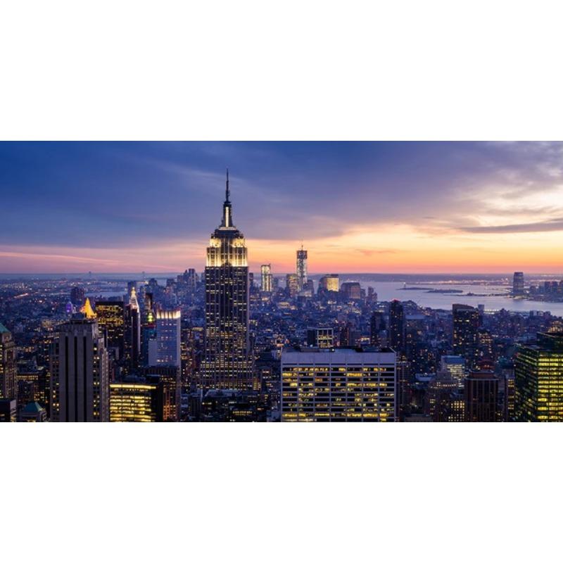 New York City Sunset And Night View Poster Canvas Painting Skline Manhattan Landscape Wall Art Pictures Living Room Home Decor