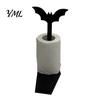 Retro Cemetery Style Ornament Bat-shaped Paper Towel Holder, Gothic Matte Black Metal Niche Punk Home Accents Vertical Tissue Stand, for Kitchen