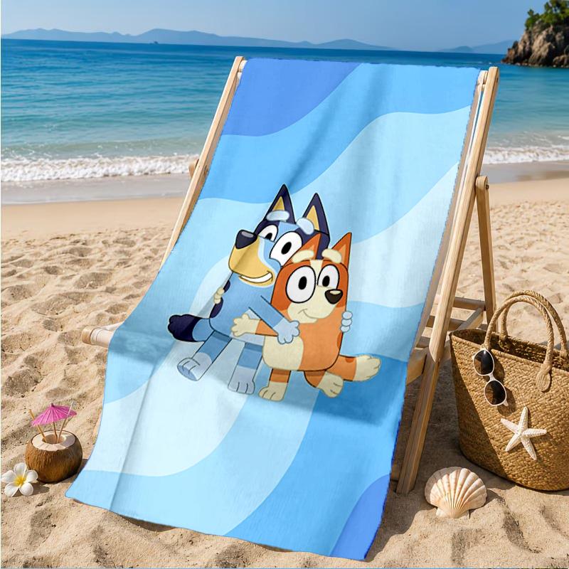 Bluey Friends Adventure Beach Towel, Quick-drying, Easy to Care for, Suitable for Both Fitness and Beach Vacations,Sports Essential