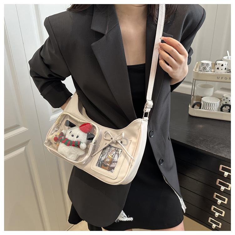 Women's Faux Leather Small Square Shoulder Bag New Fashion Minimalist Solid Color Zipper Crossbody Purse